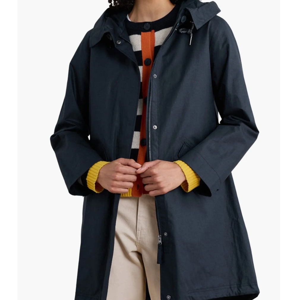 GALERIES LAFAYETTE Black Stretch Cotton Hooded Chore Utility Jacket 44 L